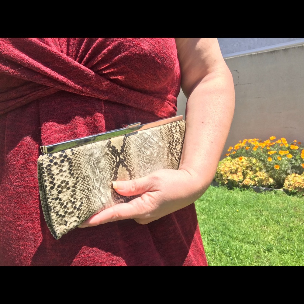 Faux Snake Skin Wallet/Clutch